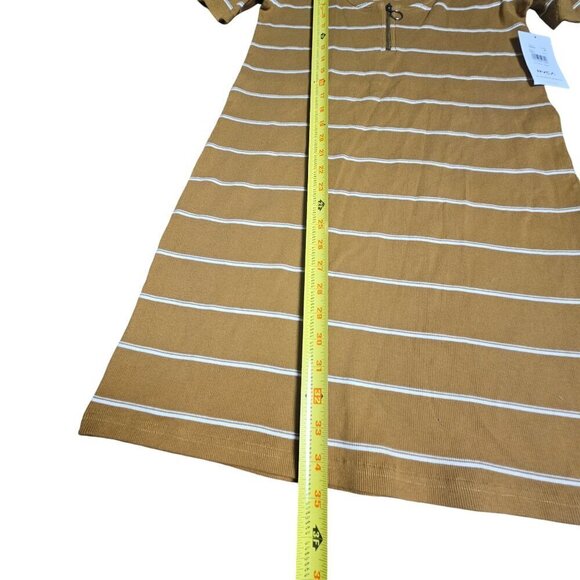 RVCA Donner Striped Ribbed Knit Dress Scoop Neck Zip Womens L‎ Cotton Blend NWT - Picture 11 of 11